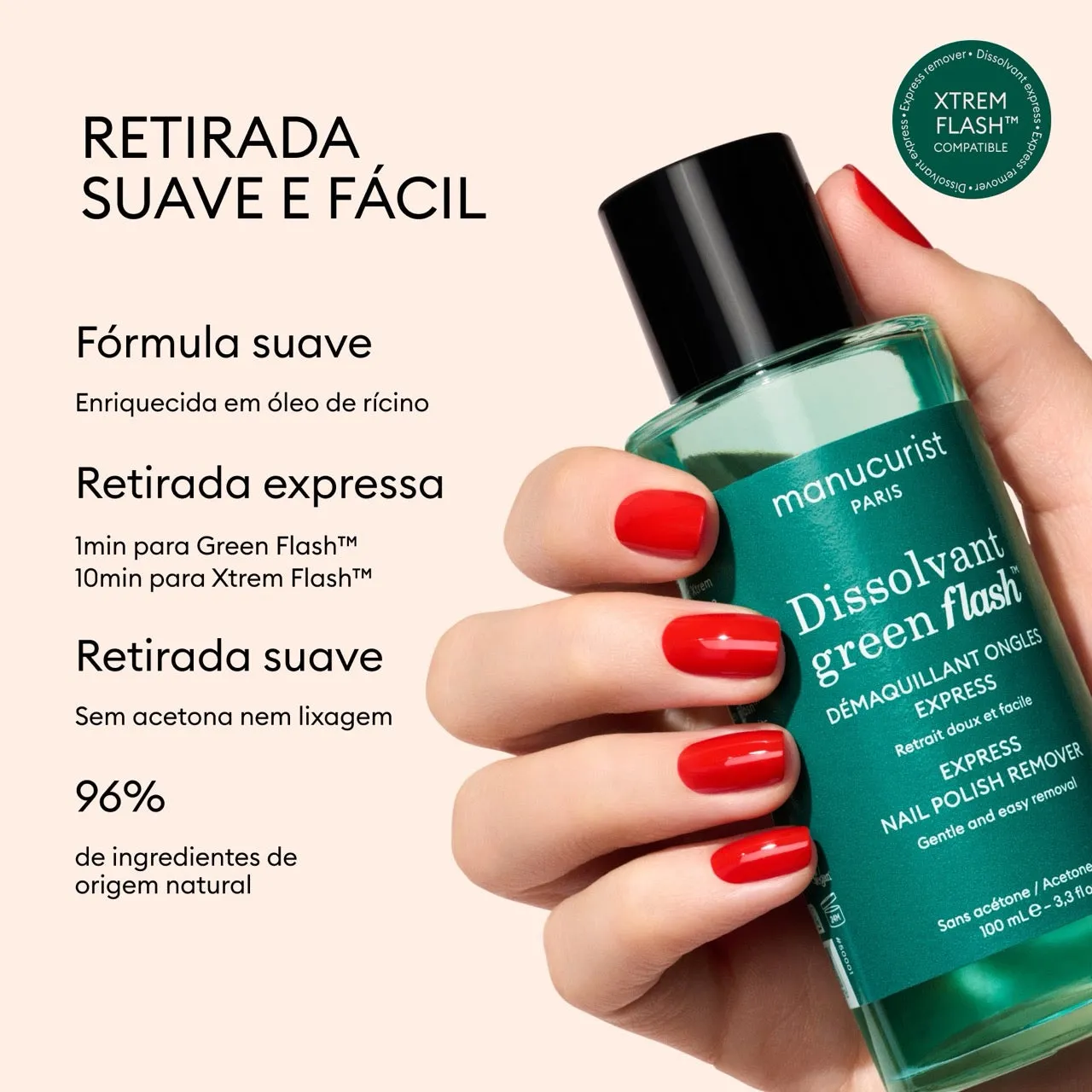 Manucurist Green Flash neglelakkfjerner 100 ml acetonfri