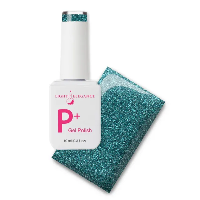 Light Elegance P+ Sinful glitter gel polish 10 ml grønn-blå