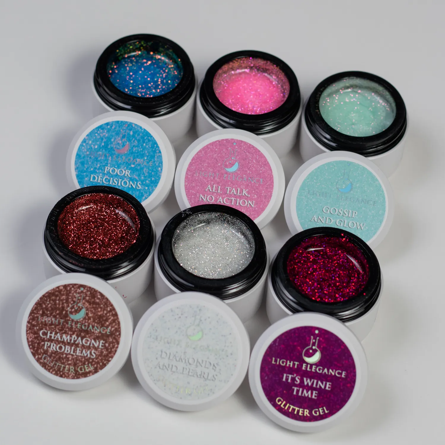 Light Elegance Girls Night In glittergel sett 10 ml 6-pakning