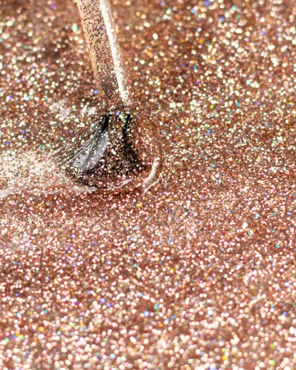 Light Elegance P+ Champagne glitterlakk 10 ml rosegull