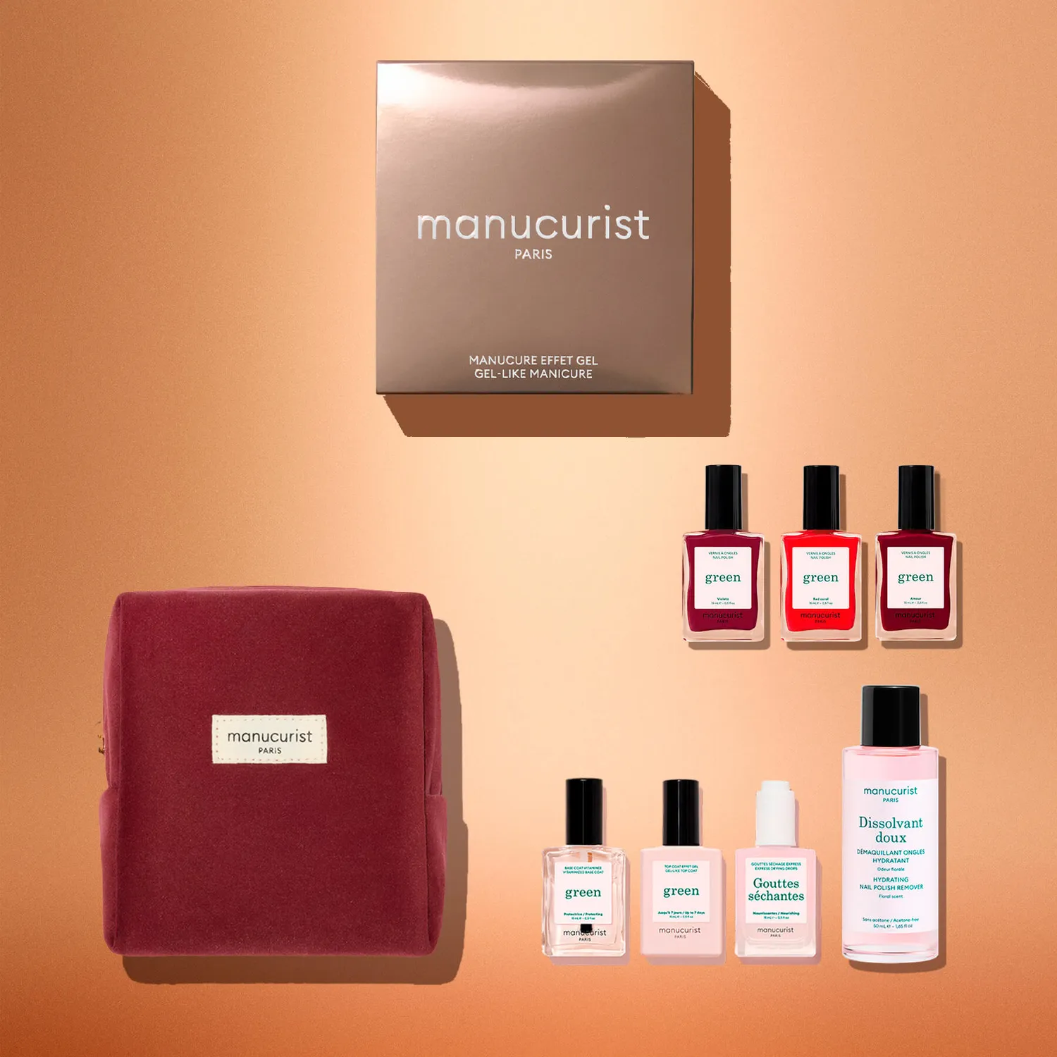 Manucurist Green Starter Kit gavesett gel-effekt 7 dagers holdbarhet