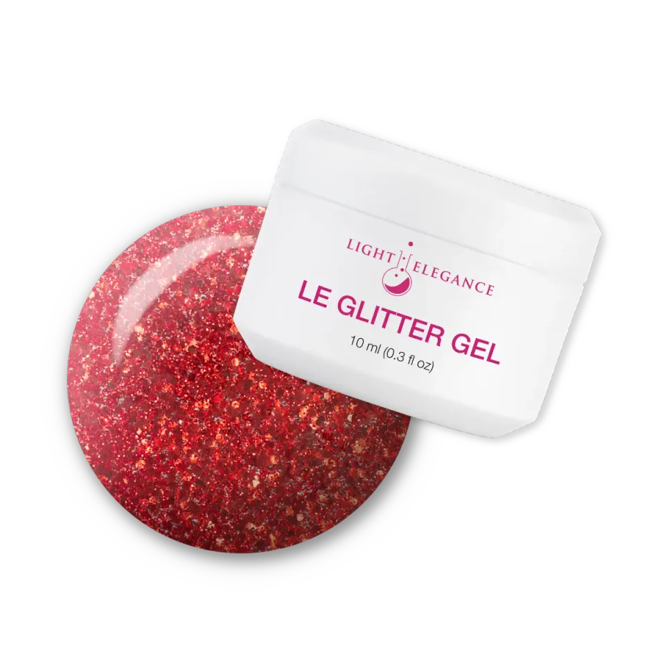 Light Elegance Little Red Sled glittergel 10 ml rød
