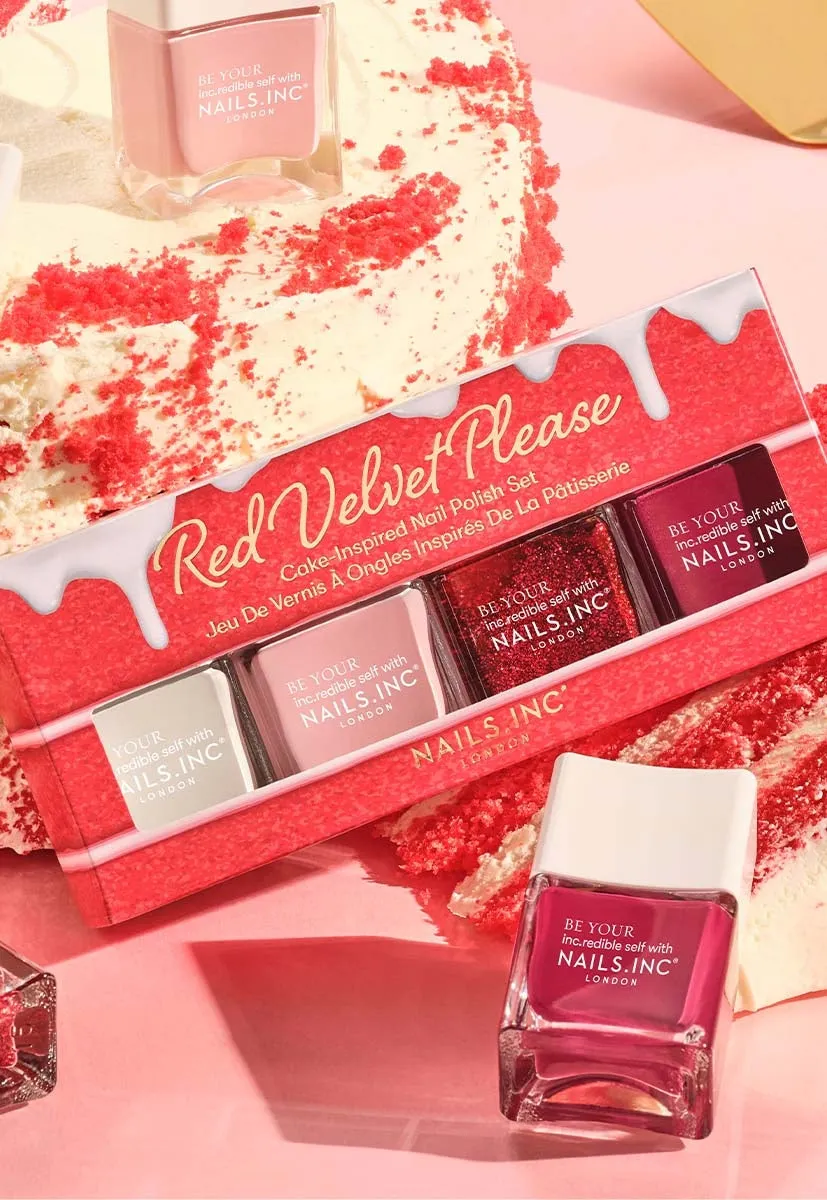 Nails Inc London Red Velvet Please neglelakk 4-pk