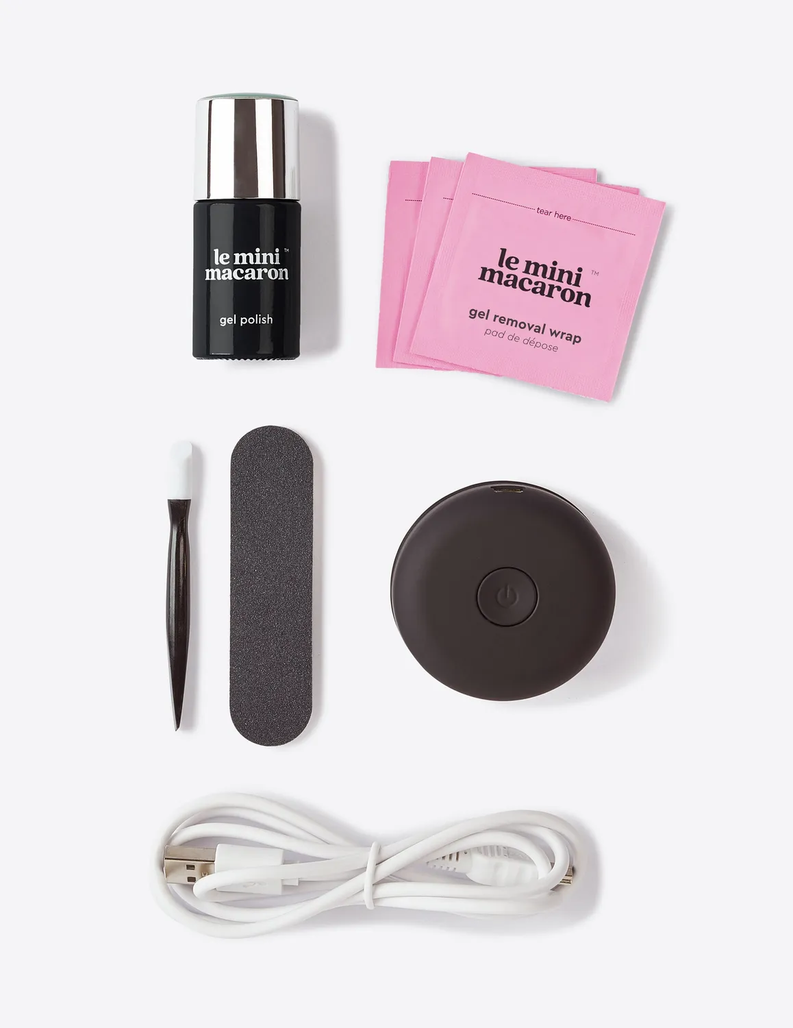 Le Mini Macaron Licorice gel manikyrkit med lampe