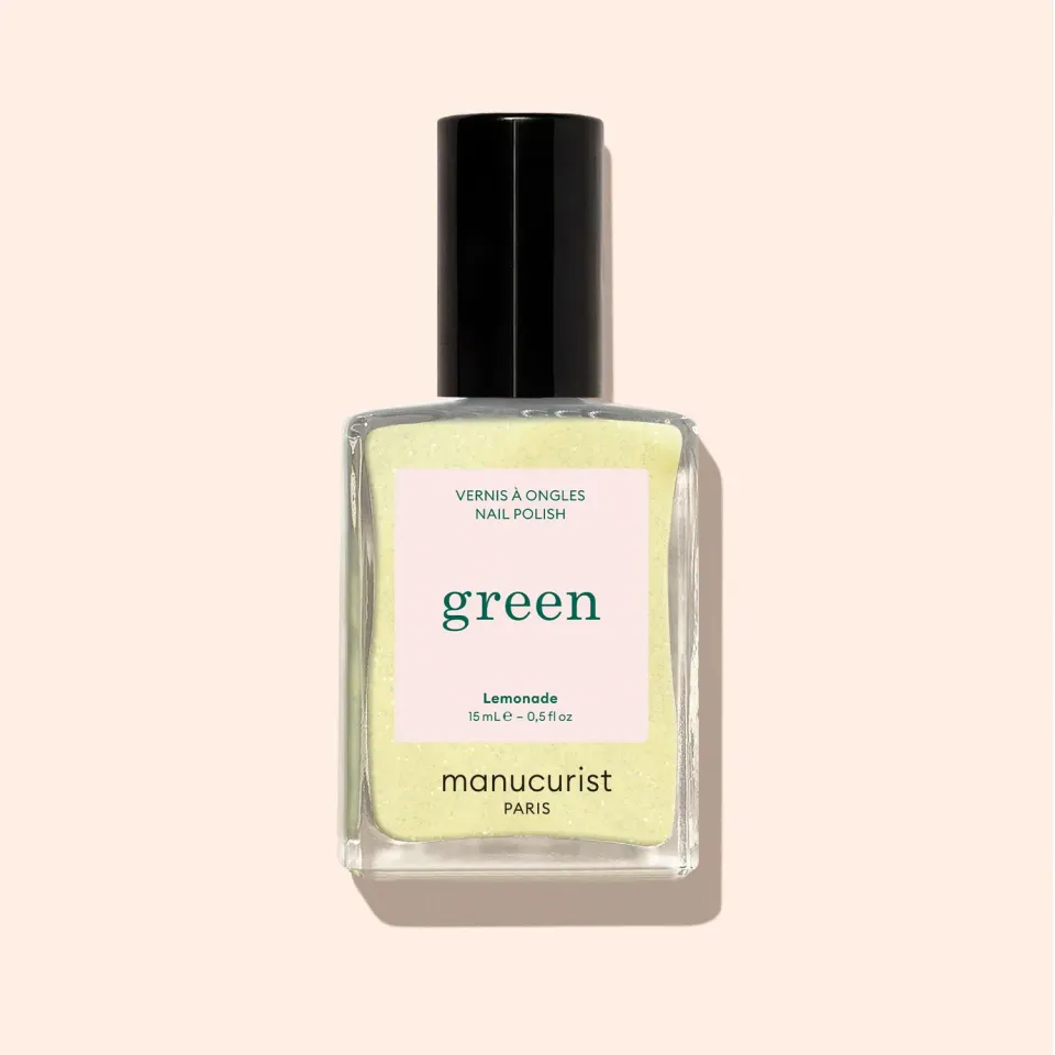 Manucurist Green Lemonade neglelakk lysegul glitter