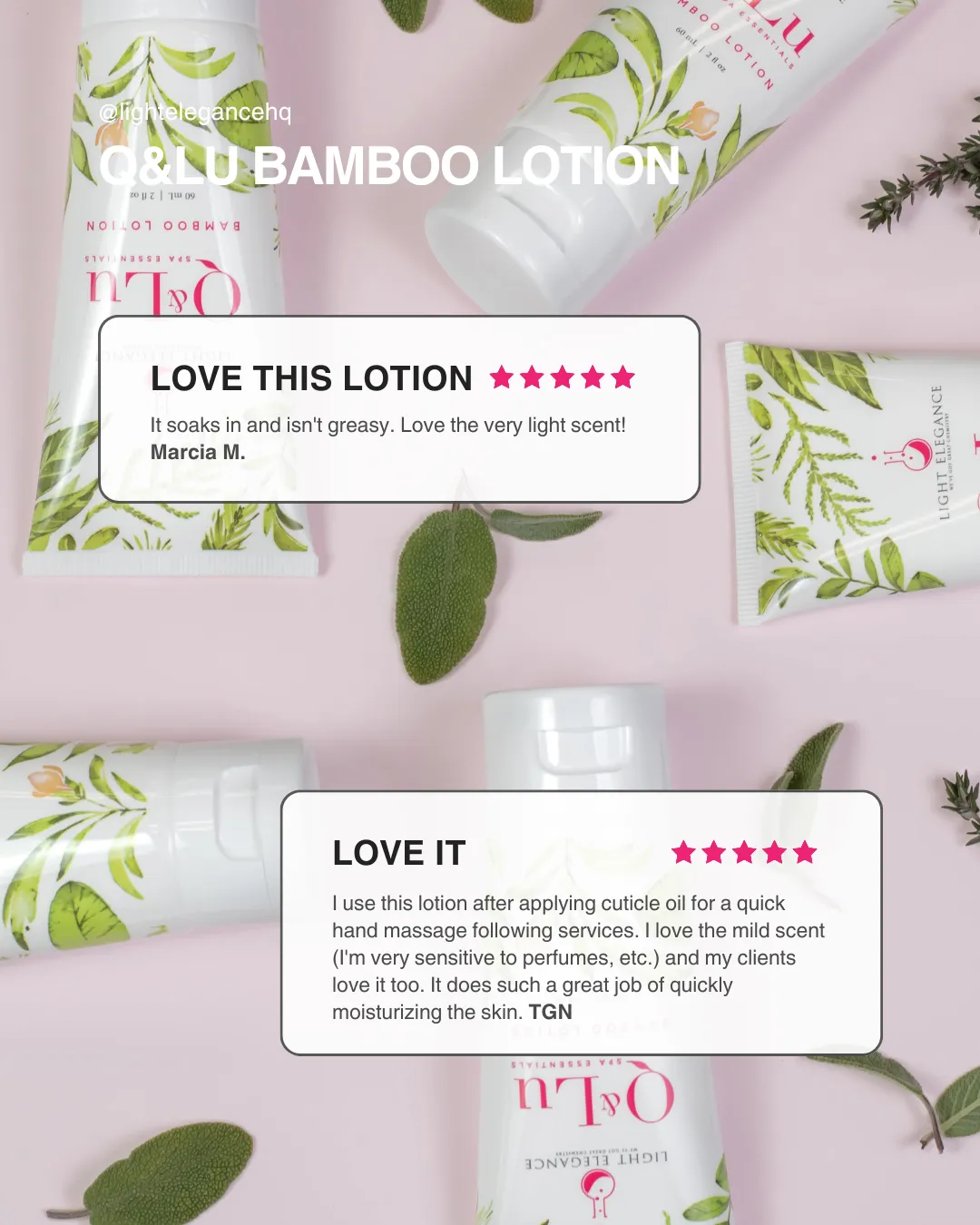 Light Elegance Q&Lu Bamboo Lotion bodylotion 2 oz naturlig