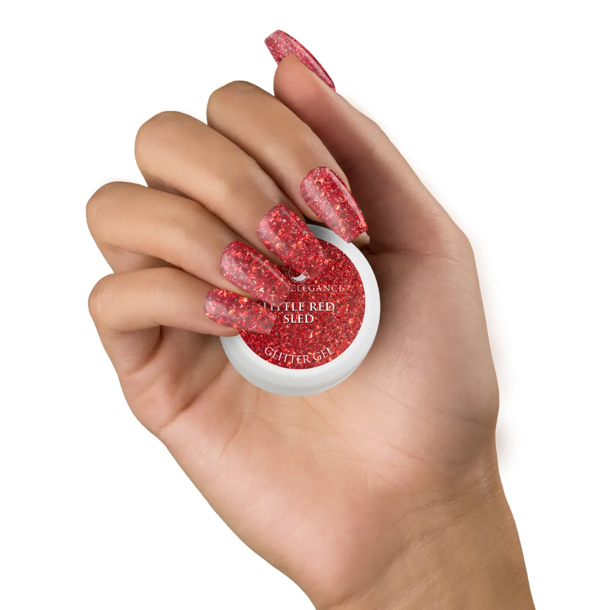 Light Elegance Little Red Sled glittergel 10 ml rød