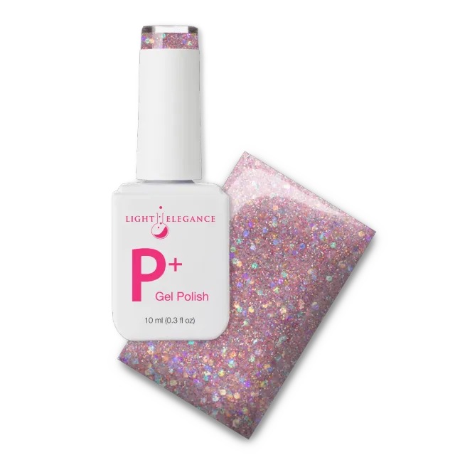 Light Elegance P+ Free Spirit gellakk 10 ml lavendel glitter
