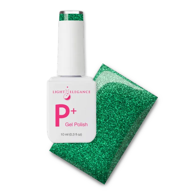 Light Elegance P+ Emerald Green glitterlakk 10 ml grønn