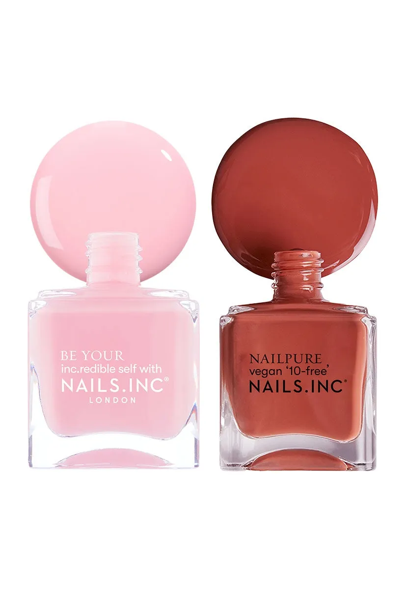 Nails Inc London Check Couture neglelakk duo 2-pk krem