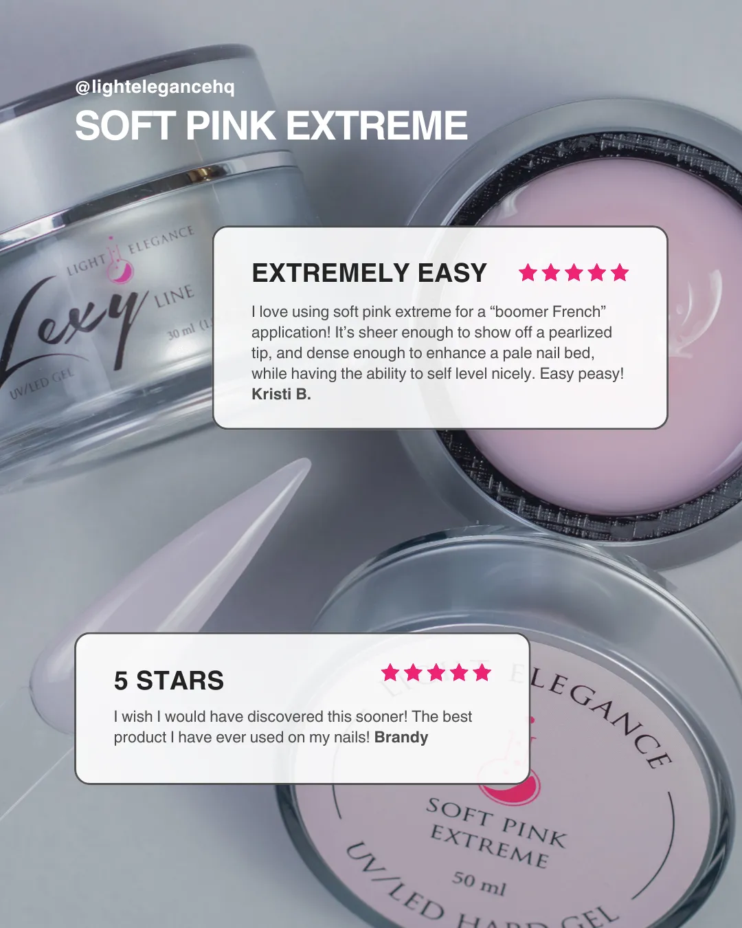 Light Elegance Lexy Line Soft Pink Extreme byggel 120 ml
