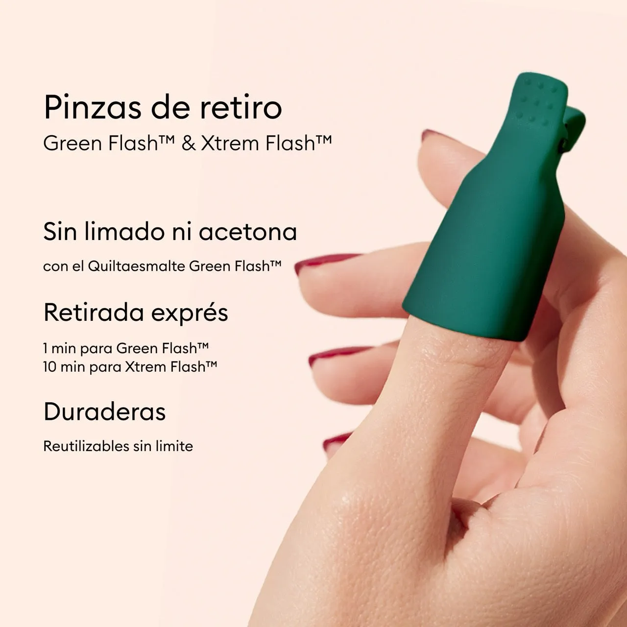 Manucurist Green Flash Nail Clips fjerneklemmer gjenbrukbare