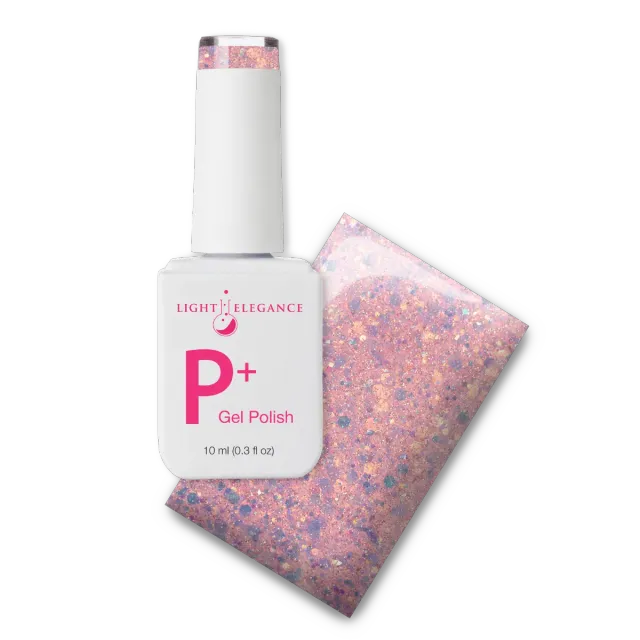 Light Elegance P+ My Masterpiece glitter gellakk 10 ml rosa