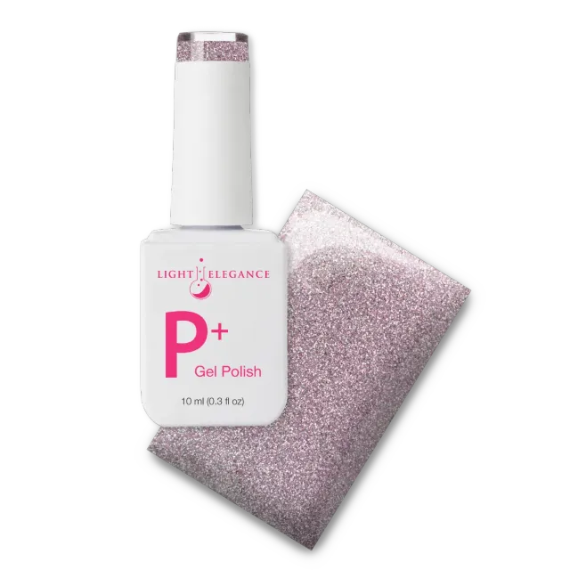 Light Elegance P+ All Eyes on Me gellakk 10 ml sølv-lilla glitter