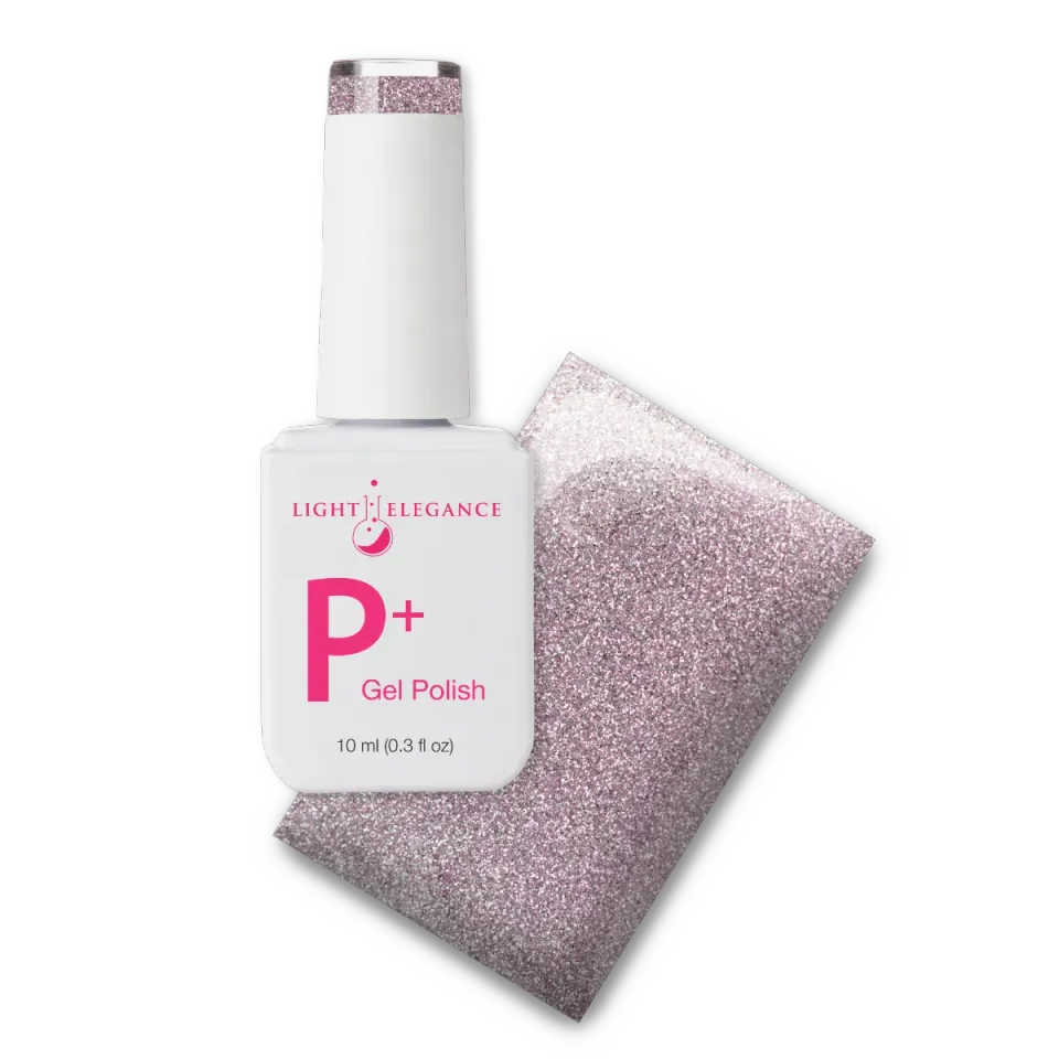 Light Elegance P+ All Eyes on Me gellakk 10 ml sølv-lilla glitter