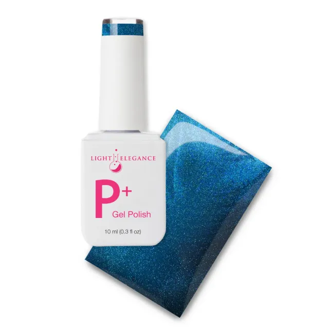 Light Elegance P+ Delirium gel polish 10 ml cat eye blå