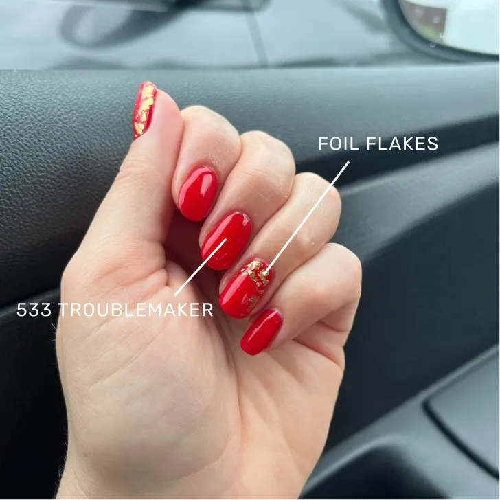 The Gel Collection Metallic Foil Flakes neglepynt 4 stk gull