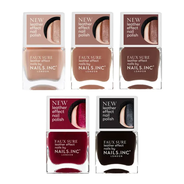 Nails Inc Faux Sure neglelakk 5-pk skinn-effekt