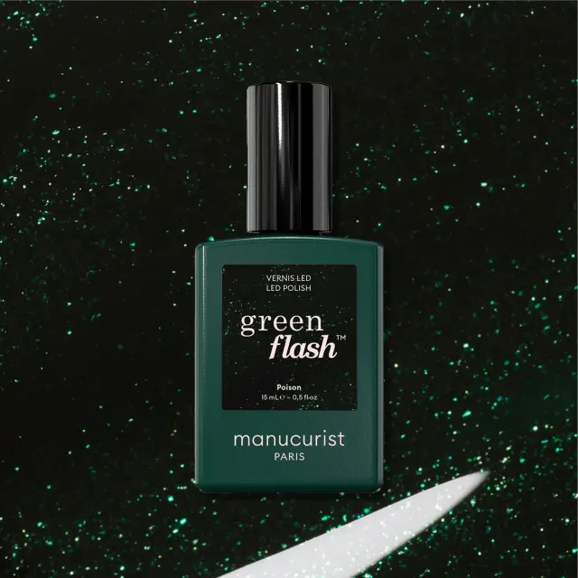 Manucurist Green Flash Poison gellakk glitter grønn