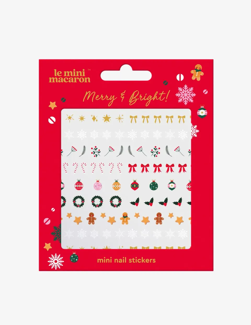 Le Mini Macaron Merry & Bright negleklistremerker jul