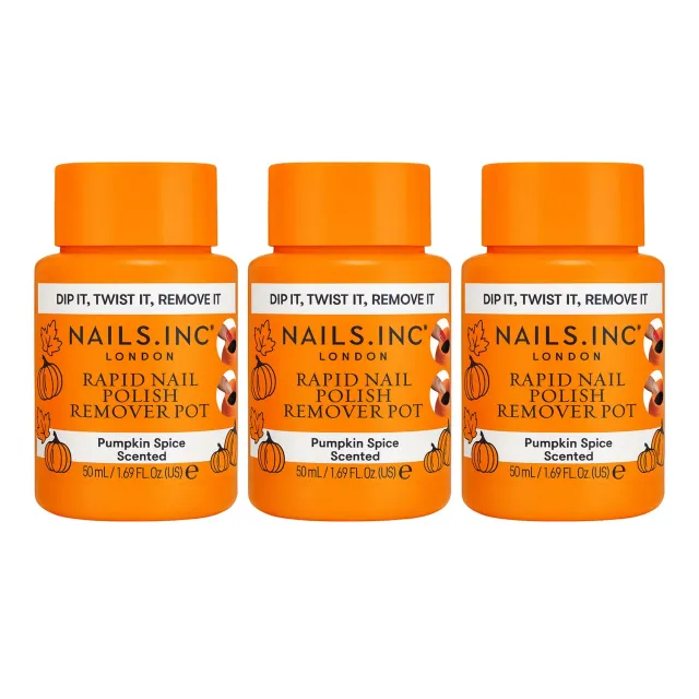 Nails Inc London Pumpkin Spice neglelakkfjerner trio krydret
