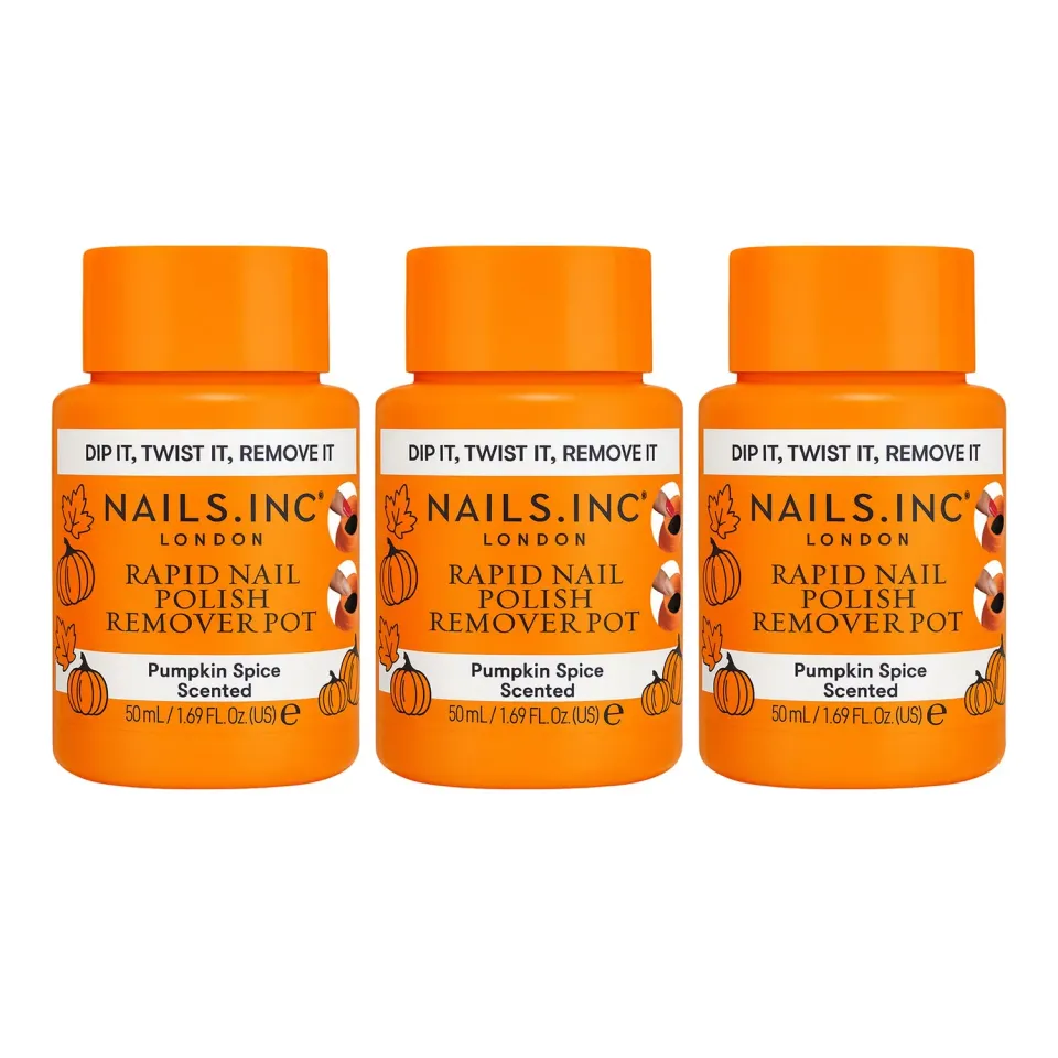 Nails Inc London Pumpkin Spice neglelakkfjerner trio krydret