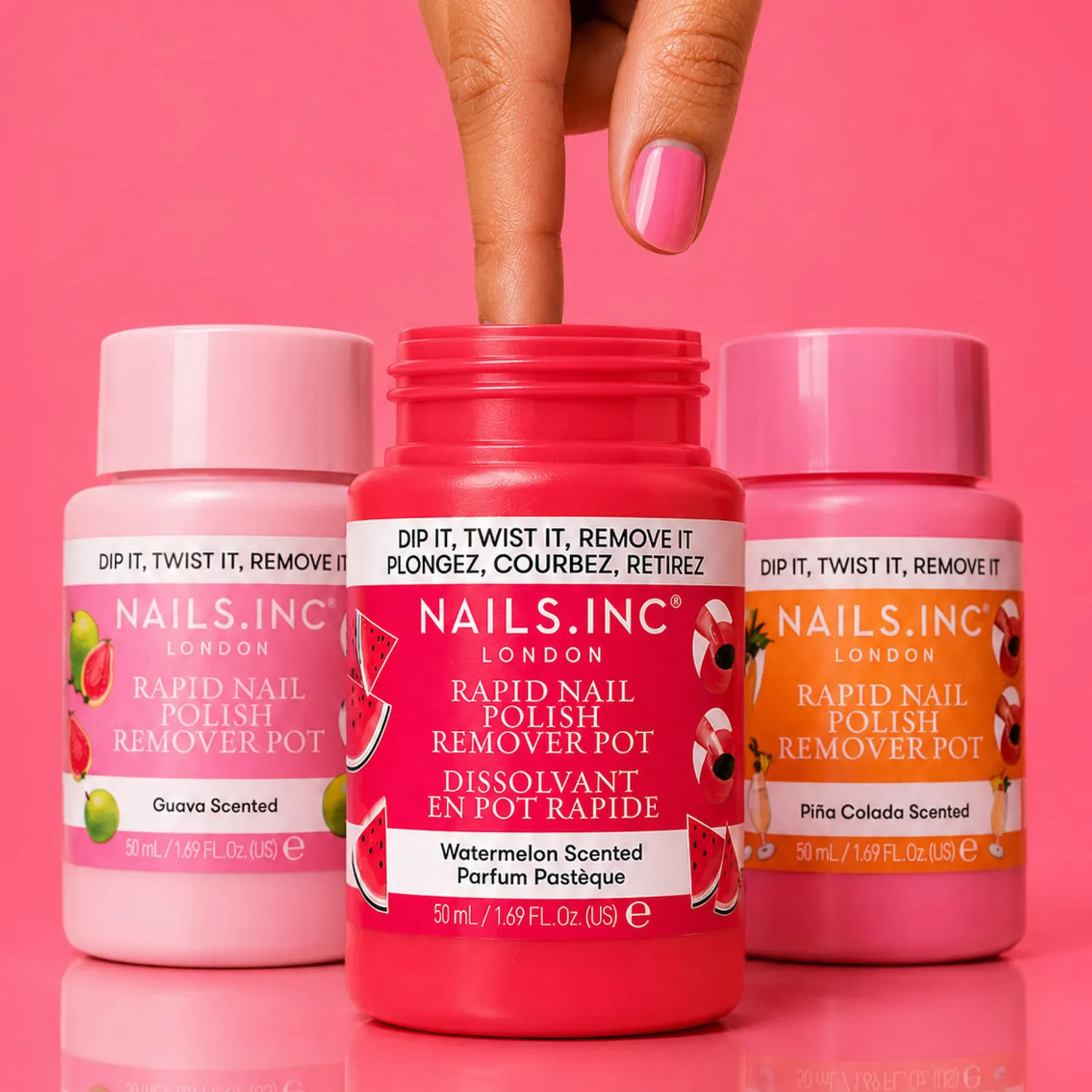Nails Inc Summer Scents neglelakkfjerner potte trio duft