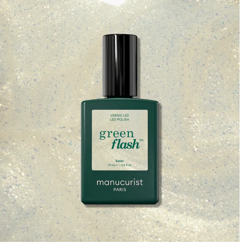 Manucurist Green Flash Solar geleneglelakk hvit glitter