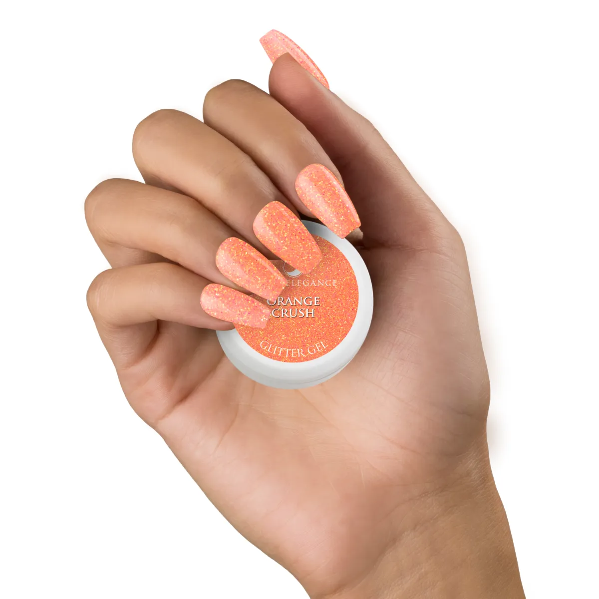 Light Elegance Orange Crush glittergele 10 ml oransje
