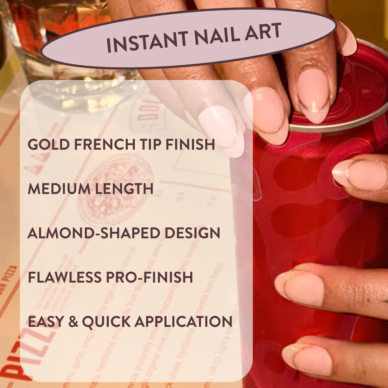 Nails Inc London Sabrina Gold French press-on negler