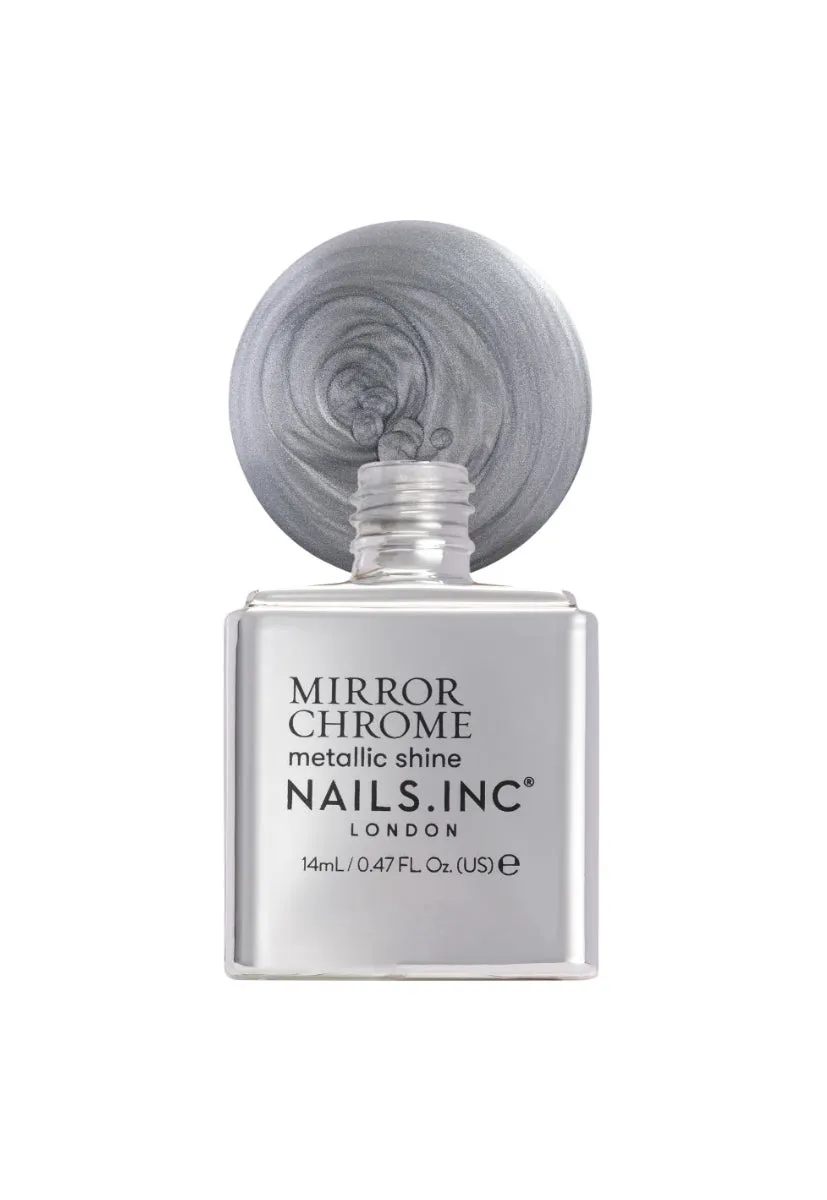 Nails Inc Mirror Chrome Silver Served neglelakk sølv