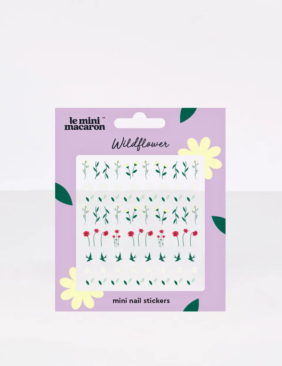 Le Mini Macaron Wildflower negleklistremerker 1 ark blomster