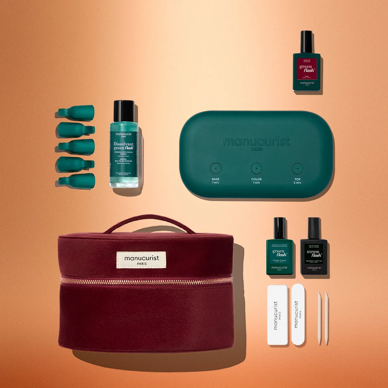 Manucurist Green Flash Discovery Kit neglelakksett 1 farge lampe