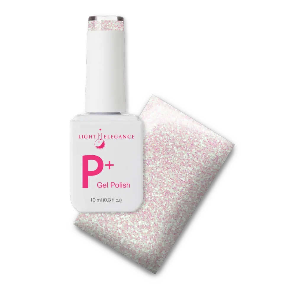 Light Elegance P+ Space Cadet gellakk 10 ml rosa glitter refleks