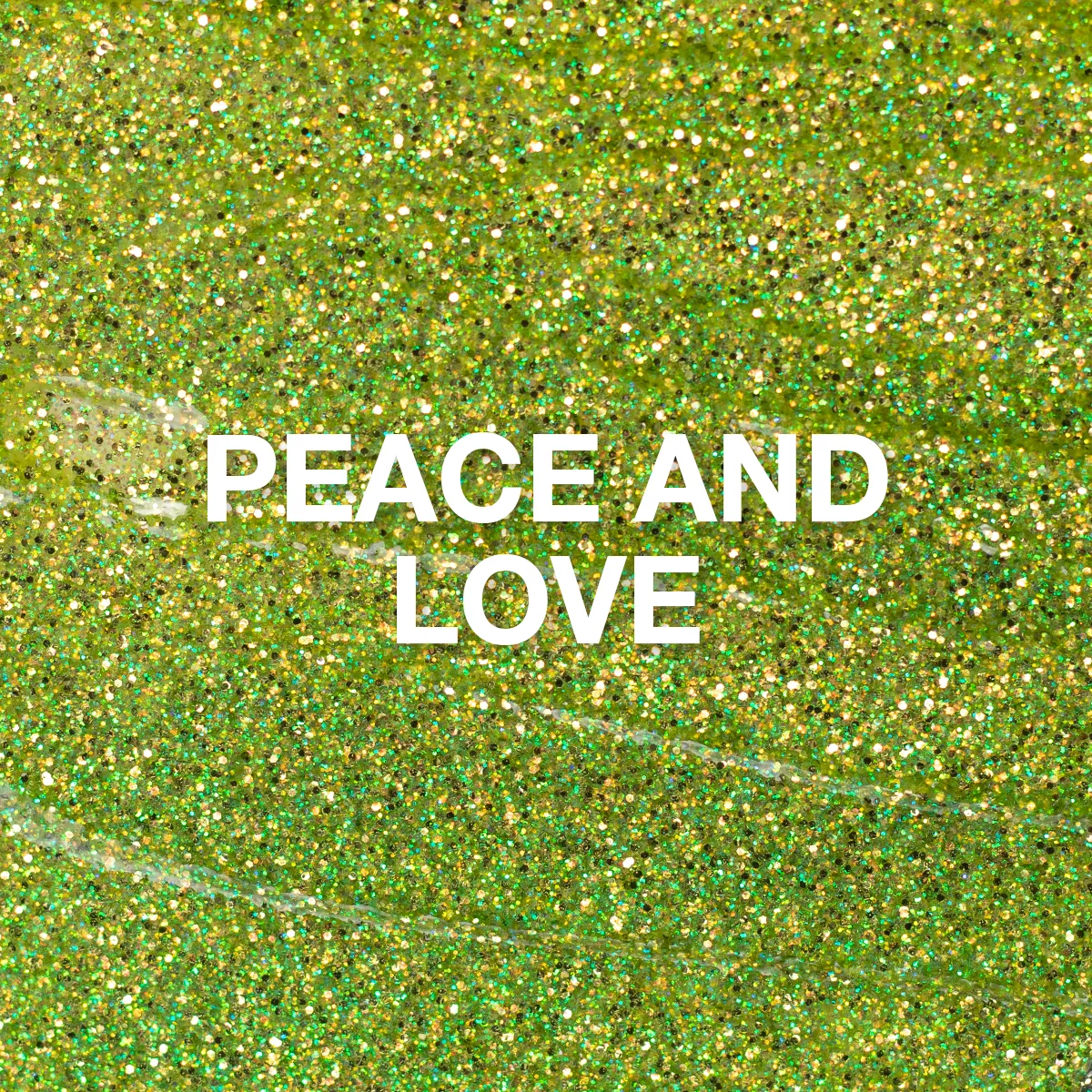 Light Elegance P+ Peace and Love glitter gel neglelakk 10 ml limegrønn