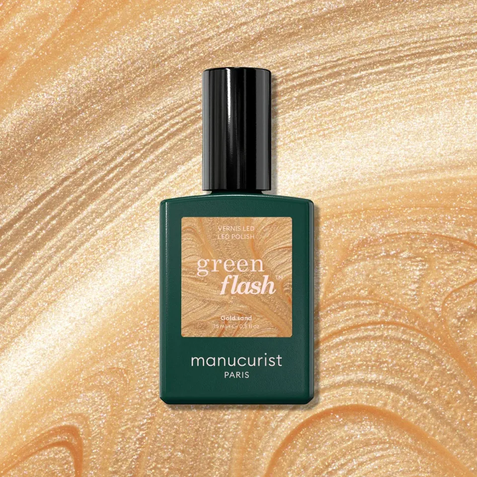 Manucurist Green Flash Gold Sand gellakk irisert gul