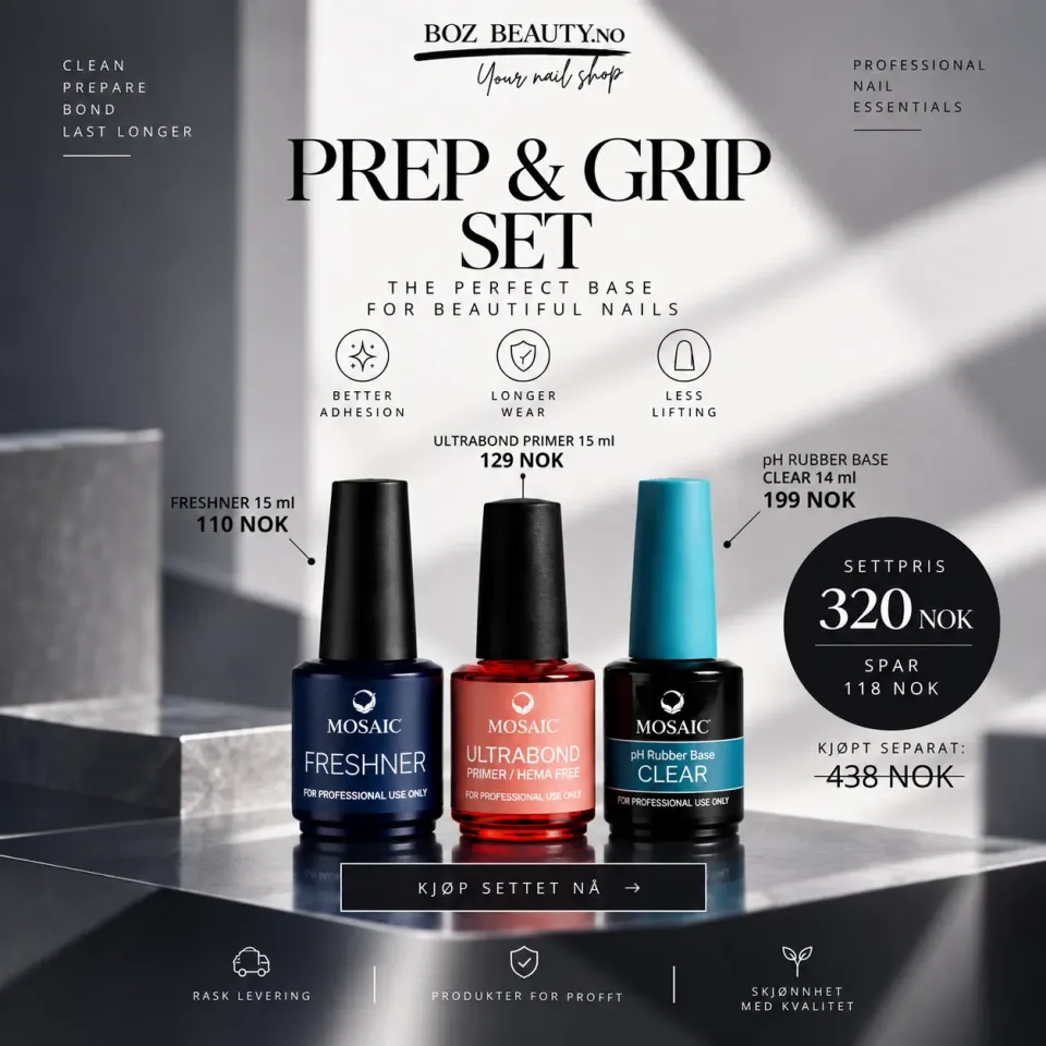 Boz Beauty Lounge Prep & Grip neglesett 3-delt base