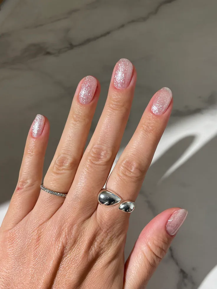 Le Mini Macaron Frosted gellakk 8,5 ml sølvglitter