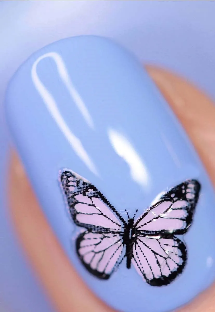 Nails Inc London Feeling So Fly neglelakksett med stickers lilla