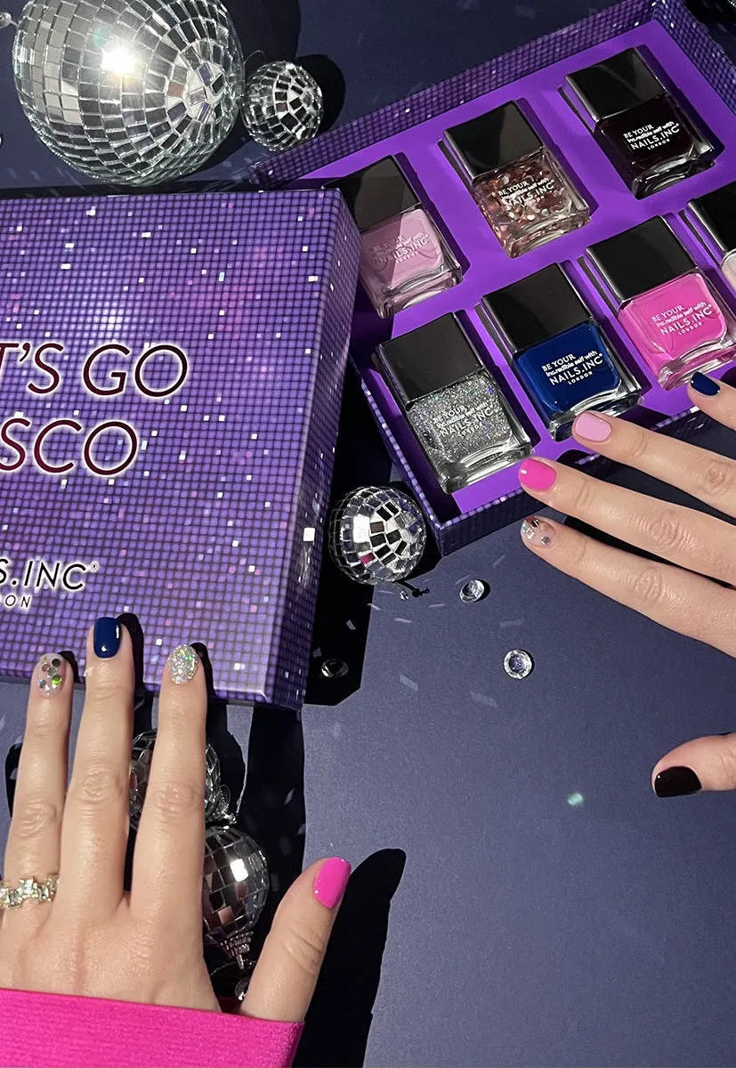 Nails Inc Let's Go Disco neglelakk 7-pakning krem