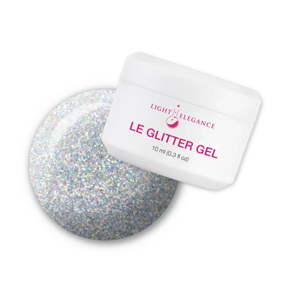 Light Elegance Sourpuss glittergel 10 ml sølv iridescent