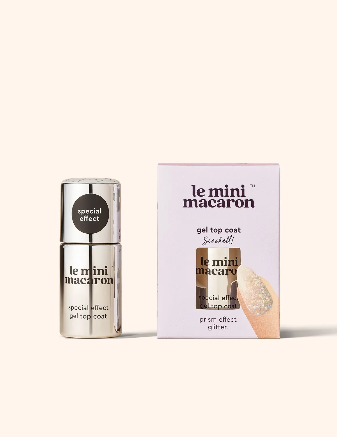 Le Mini Macaron Seashell gel top coat 8,5 ml perlemor glitter