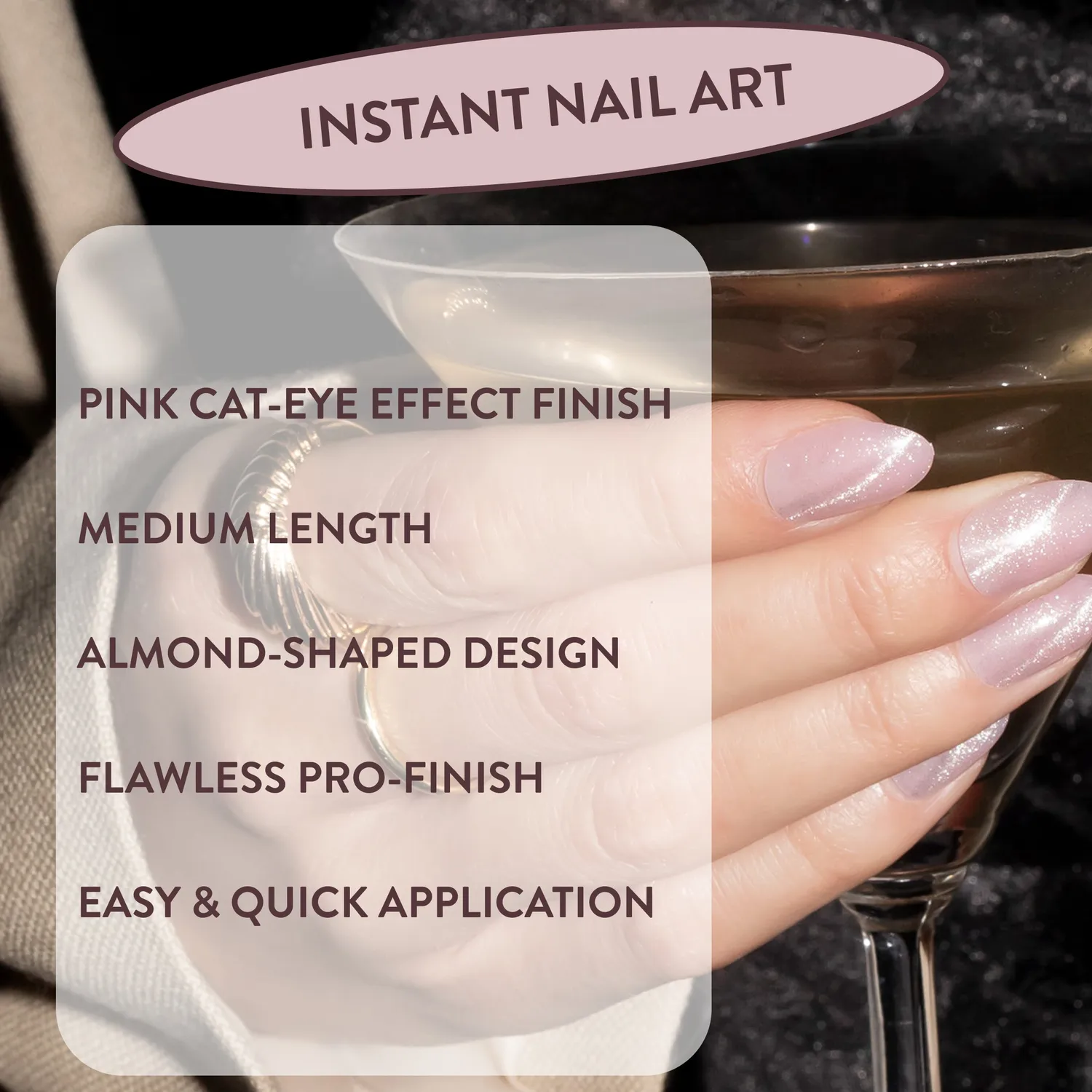 Nails Inc Kylie Coded Pink Cat-Eye løsnegler US