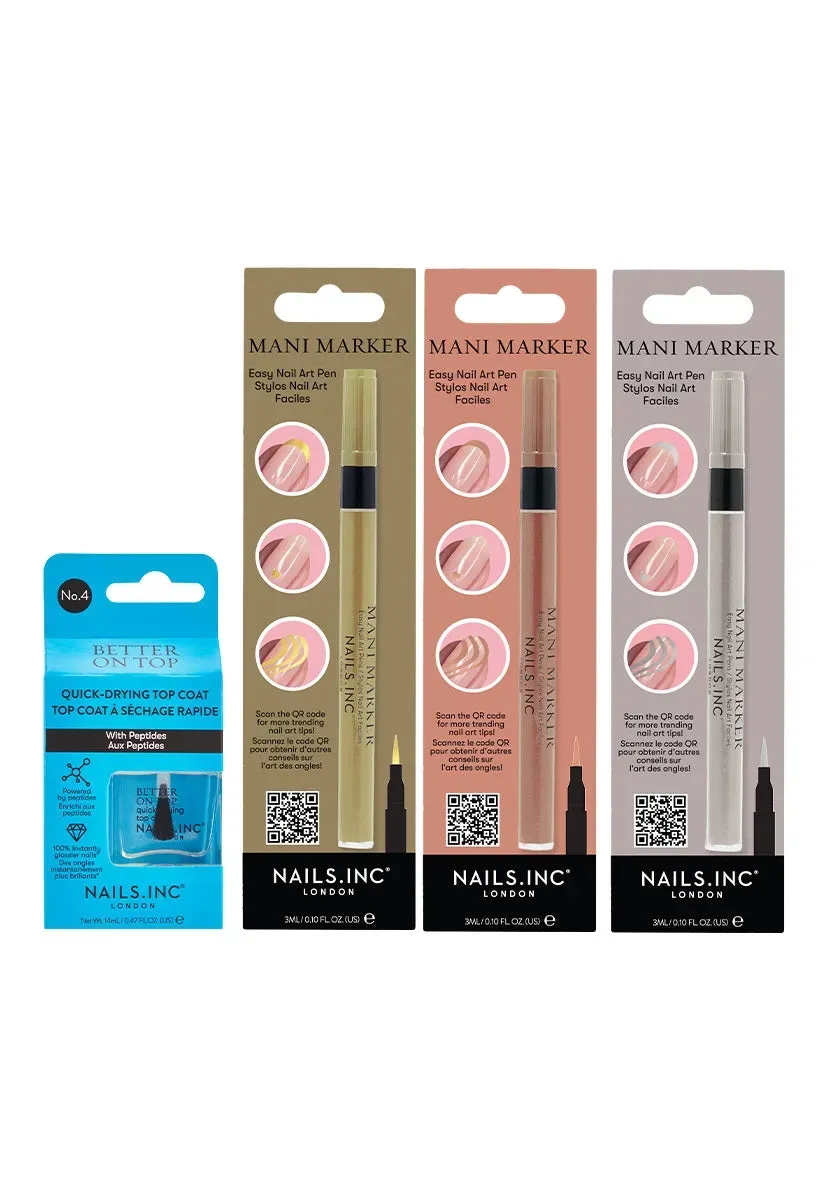 Nails Inc London Metallic Mani neglesett 4-deler skimmer