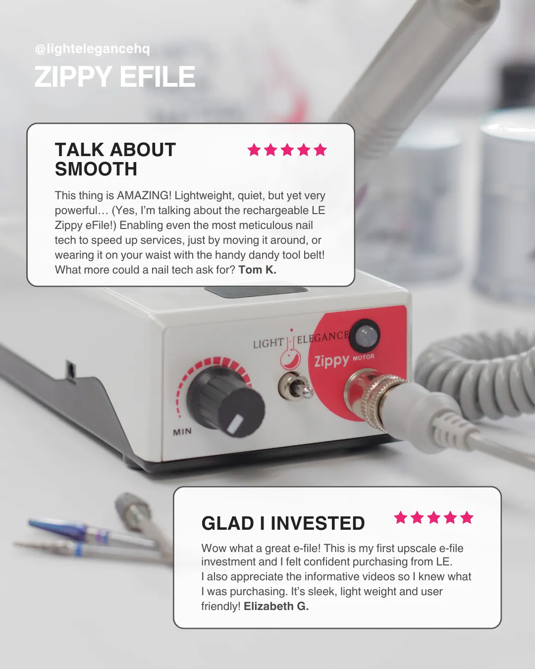 Light Elegance Zippy eFile neglefil venstrehånd bundle