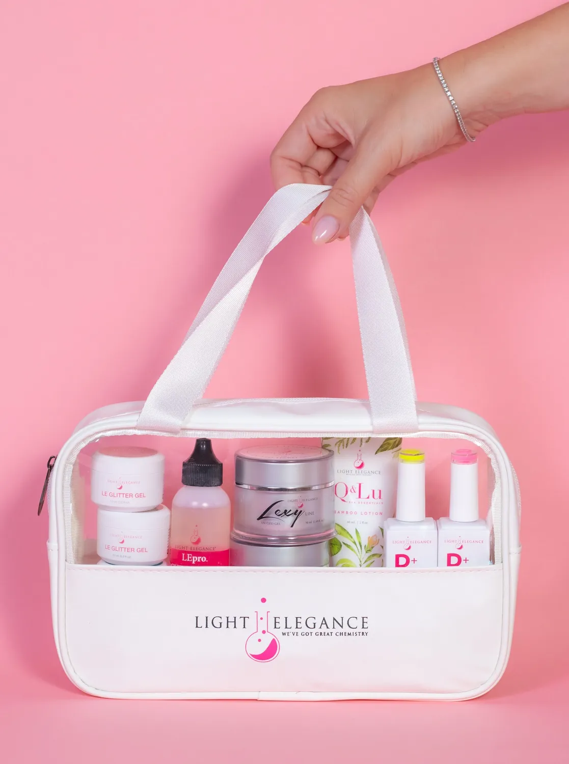 Light Elegance Cosmetic Bag sminkeveske med logo og vindu