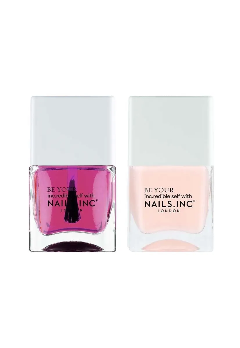 Nails Inc Glow Naturale neglelakkduo 2-pk rosa gloss