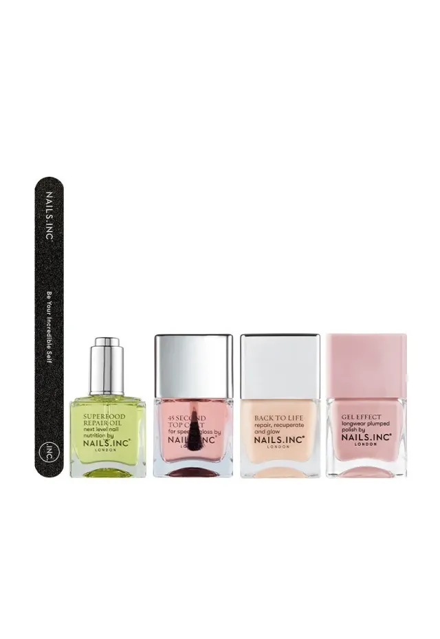Nails Inc Essentials neglepleiesett 5 deler styrkende