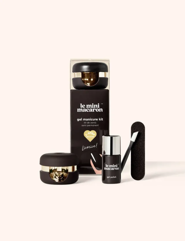 Le Mini Macaron Licorice gel manikyrkit med lampe