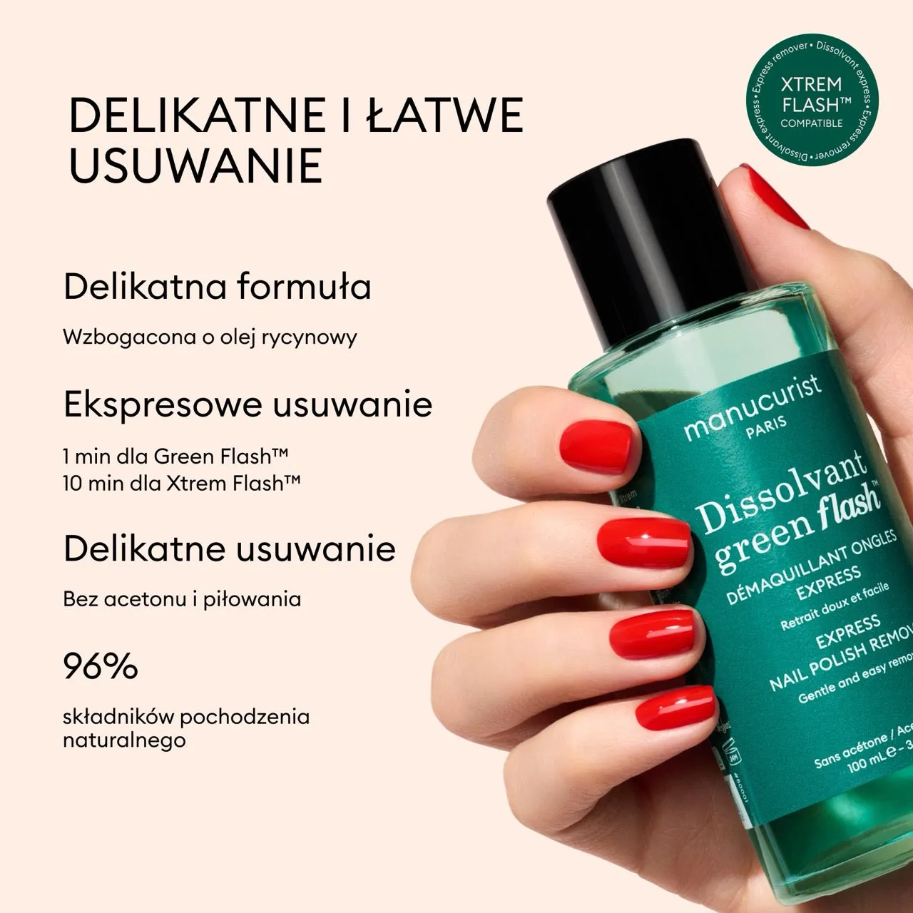 Manucurist Green Flash neglelakkfjerner 100 ml acetonfri